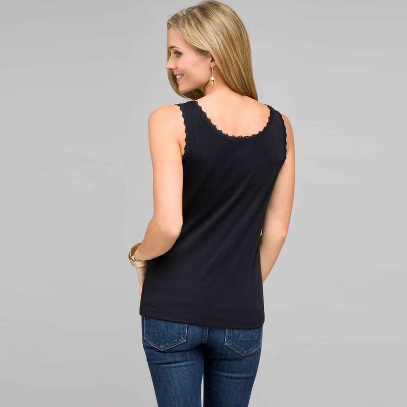 Lace Trim Tank, , large
