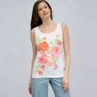 Top floreale con scollo rotondo, , small