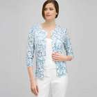Cardigan girocollo con abbottonatura frontale e maniche 3/4, , small
