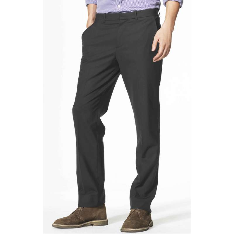 Pantalon droit &agrave; micro-carreaux, Gris, large image number 0