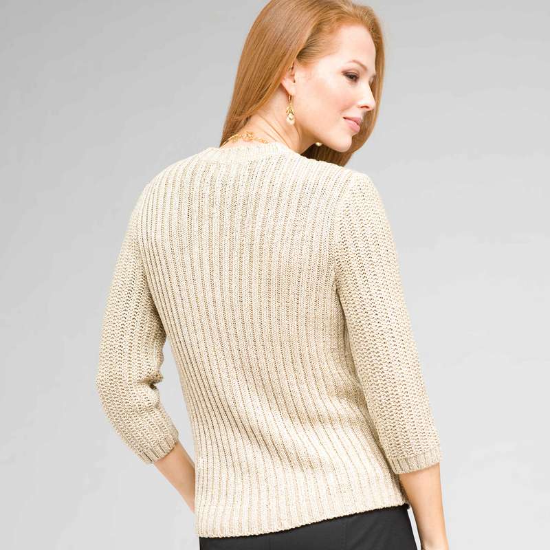 3/4 Sleeve V-Neck Cardigan, , large