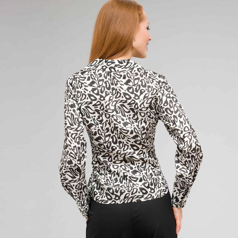 Tie Front Printed Blouse, , large