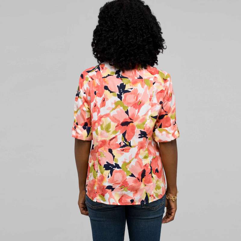 Floral Long Sleeve Roll Up Shirt, , large