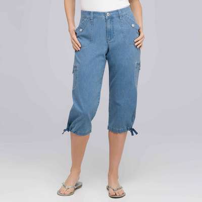 Classico pantalone Capri con bottone, Classico, medium