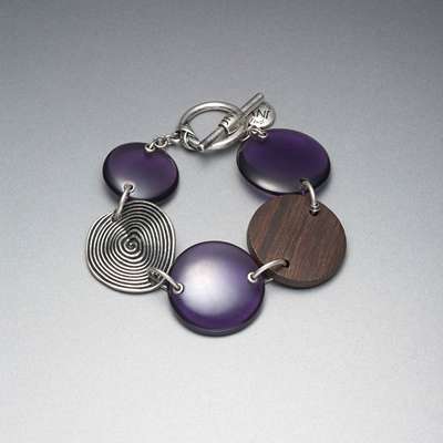 Bracelet argent et violet