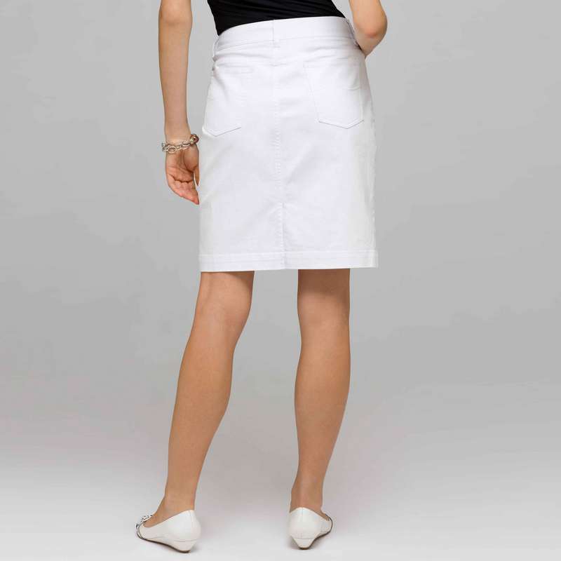 Denim Slim Skirt, , large