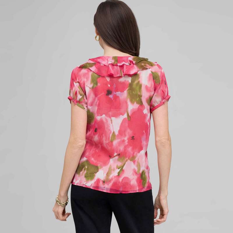 Camicetta con volant frontali, , large