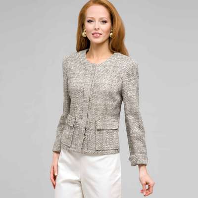 Button Front Jacket, Fern Multi, medium