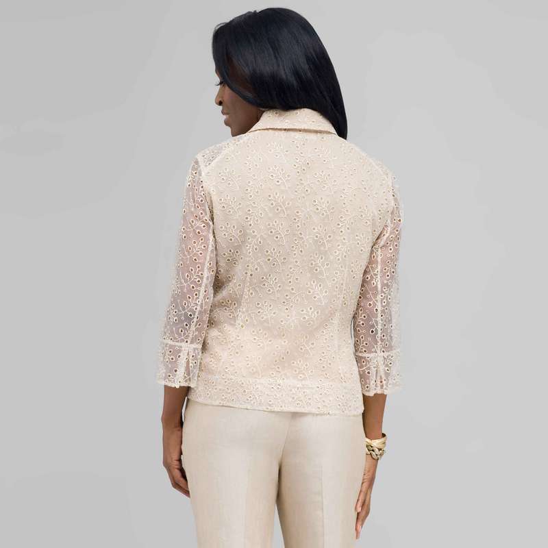 Floral Print Shirt Jacket., , large