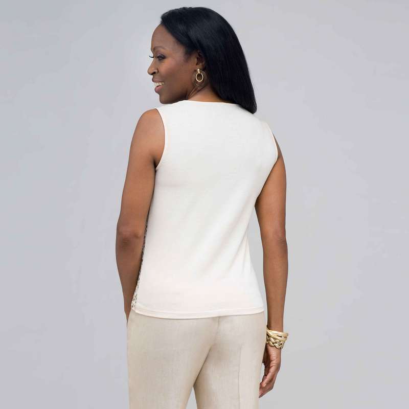 Sleeveless Sequined Top., , large