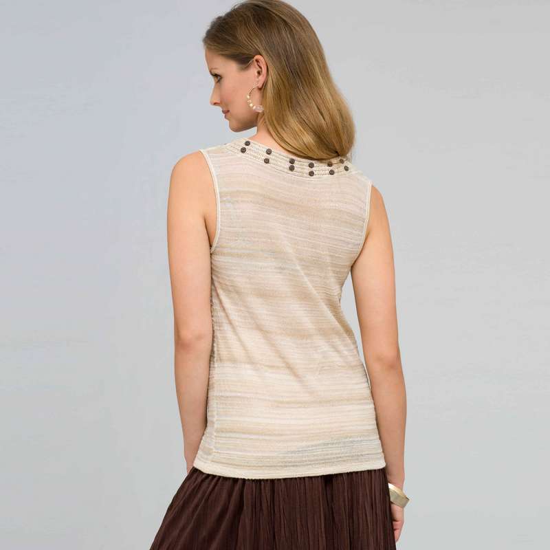 Beaded Scoop Neck Tank, , large