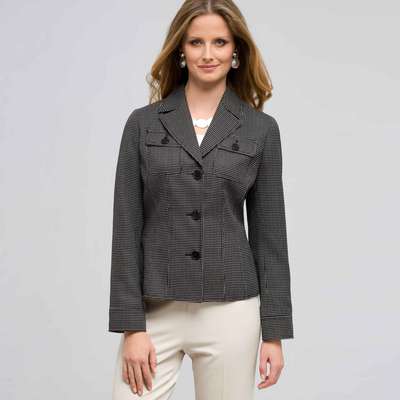 Giacca corta stampata, Bianco e nero, medium