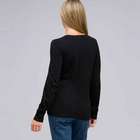 Maglia girocollo con applique a manica lunga, , small