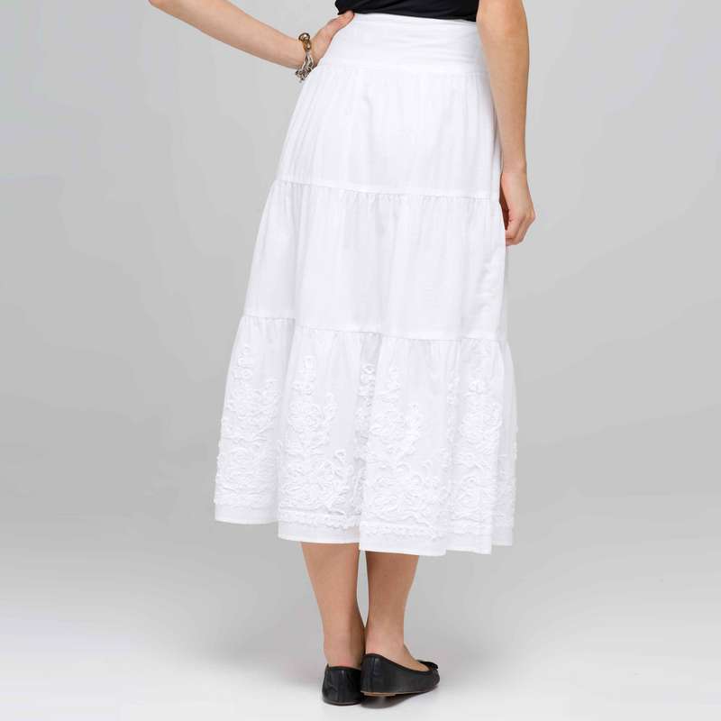 Long Tiered Skirt, , large