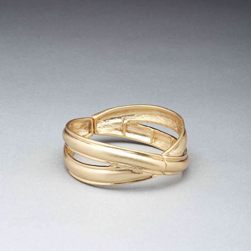 Bracelet manchette or vieilli, Or, large image number 0