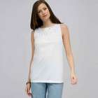 Top ricamato con scollo a barchetta, , small