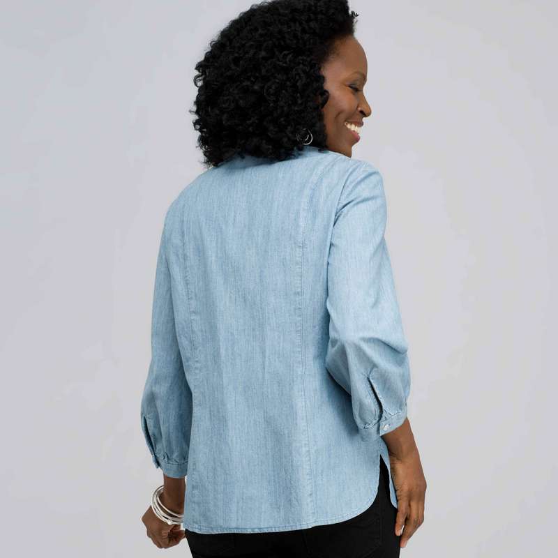 3/4 Sleeve Bib Front Top, , large