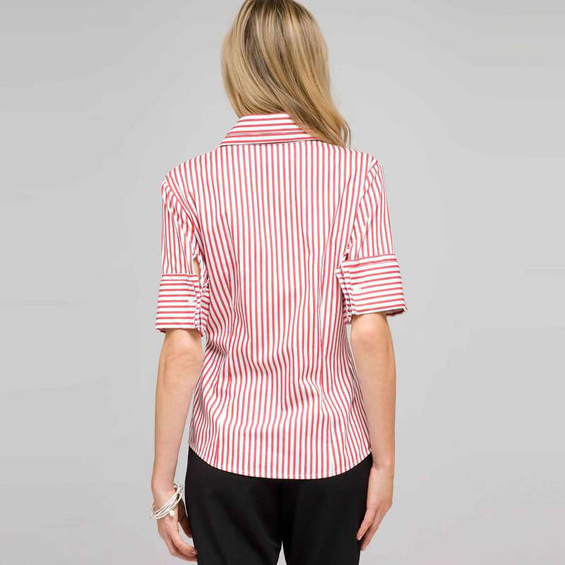 Double Collar Striped Shirt, , large