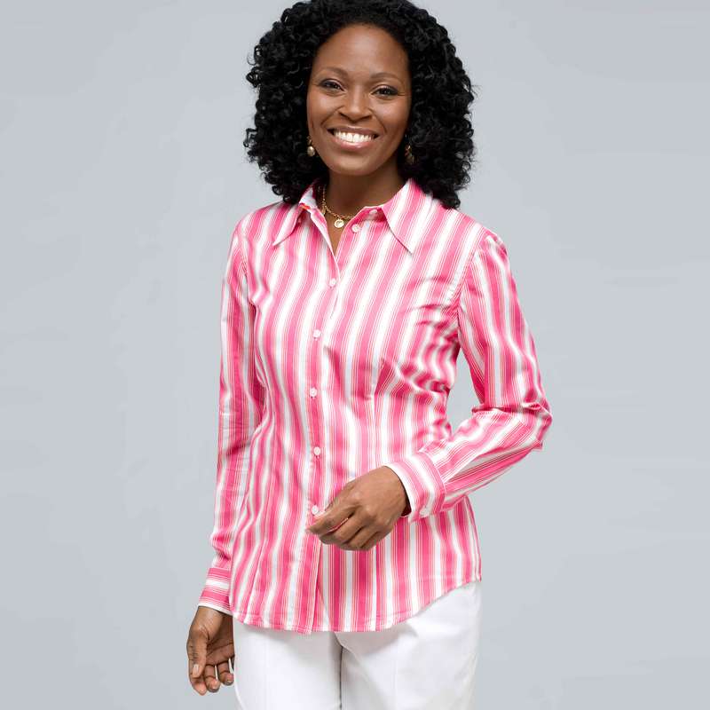 Striped Button Down Shirt, , large