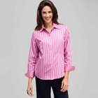 Camicia a righe con chiusura a bottoni e polsini a pois, , small